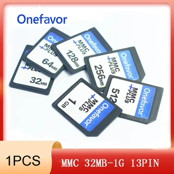 1 шт. 13-контактная MMC-карта Onefavor 32 МБ 64 МБ 128 МБ 256 МБ 512 МБ 1 ГБ карта памяти, мультимедийная карта, Двухрядный чип Pius для старых камер