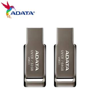 100% Оригинальный ADATA UV131 USB 3,1 USB Флэш-Накопитель 64 ГБ 32 ГБ USB Флешка Металлическая Карта Памяти U Дисковый ключ-Накопитель для ПК