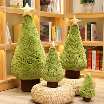 1шт 29 см имитация Рождественской елки Плюшевые игрушки Милые вечнозеленые плюшевые куклы-подушки, елки желаний, набитые для рождественского наряда