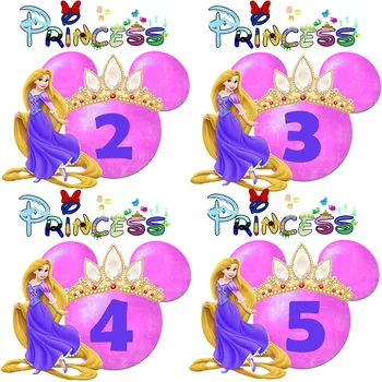 2023 Disney Princesses Номер ребенка на День рождения, Термонаклейки своими руками, нашивки для одежды, принадлежности для украшения детского Дня рождения.