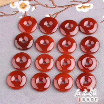 30 мм Натуральный Красный Агат, круглая пряжка в виде пончика, Каменные Бусины для изготовления ювелирных изделий, Браслет 