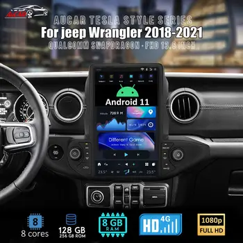 AuCar Tesla Style 13,6-Дюймовый Автомобильный Радиоприемник Android 11 Головное Устройство GPS Navi Для Jeep Wrangler/Gladiator 2018-2021 DVD-Стереоплеер