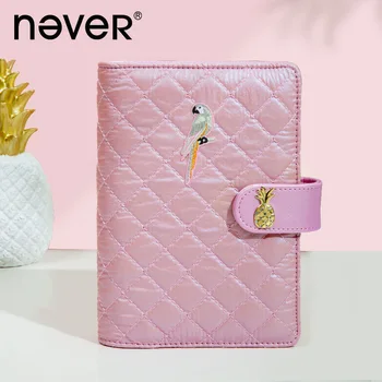Never Pink Pineapple A6, Блокнот с 6 кольцами, блокнот-клипса из искусственной кожи, вкладыш для денег, конверт для наличных, органайзер, карман для переплета