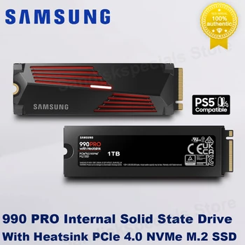SAMSUNG 990 Pro с Радиатором NVMe SSD PCIe 4.0 M.2 2280 Внутренний Твердотельный Накопитель 1 ТБ 2 ТБ Жесткий Диск для Игр на Портативных Мини ПК