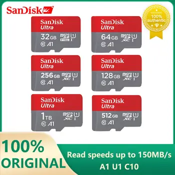 Sandisk Ultra Micro SD 128 ГБ 32 ГБ 64 ГБ 256 ГБ 400 ГБ 512 ГБ 1 ТБ Micro SD Карта SD / TF Флэш-карта Карта памяти 128 ГБ microSD для телефона