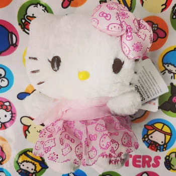 Sanrio Подлинные 20 см милые плюшевые игрушки Hello Kitty, Мягкая Кукла, детский мультфильм, Аниме, Подарок на День Рождения