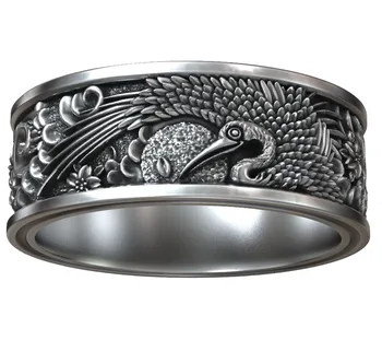 Shadoof Японское Солнце Традиционное Декоративное кольцо из цельного серебра 925 пробы