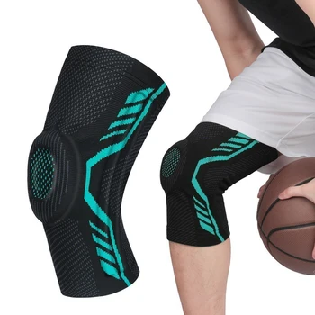 WOSWEIR Баскетбольные наколенники с силиконовой подкладкой, 1 шт., бандаж для коленной чашечки, наколенник для поддержки суставов, компрессионный рукав для фитнеса