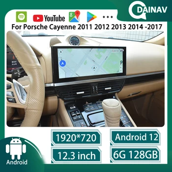 Автомобильная стереосистема 128G Android 12 для Porsche Cayenne 2011-2017 Мультимедийный плеер GPS-навигация WIFI Carplay головное устройство