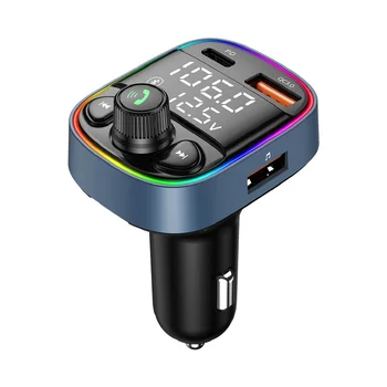 Автомобильный Bluetooth 5.0 Mp3-плеер Fm С двойным цифровым дисплеем Позволяет подключать два мобильных телефона Автомобильное зарядное устройство Pd20W + Qc18W Быстрая зарядка