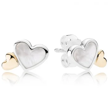 Аутентичные стерлингового серебра 925 светящиеся сердца модные серьги для женщин подарок DIY ювелирные изделия