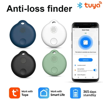 Беспроводной искатель Tuya Key Двустороннее напоминание Интеллектуальный электронный трекер Портативное устройство для предотвращения потери позиционирования Bluetooth