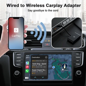 Беспроводной ключ Carplay Wi-Fi 2,4 ГГц 5 ГГц Разъем для преобразования CarPlay в Bluetooth-совместимый 5,0 Низкое энергопотребление для IOS / Andriod