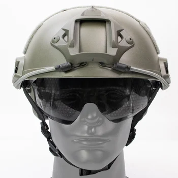 Версия тактического шлема JOAXOR FAST MH \ PJ \BJ с защитными очками подходит для охоты, тренировок по CS на открытом воздухе.