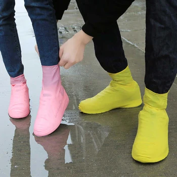Водонепроницаемые бахилы, силиконовые противоскользящие непромокаемые ботинки, защита кроссовок унисекс для дождливого дня на улице, Многоразовый непромокаемый бахилы