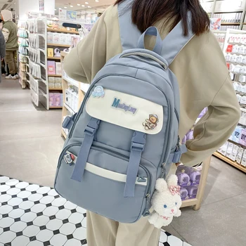 Высококачественные школьные сумки, рюкзак с множеством кавайных карманов, водонепроницаемый для девочек, милый студенческий рюкзак для подростков Harajuku