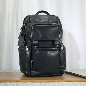 Высококачественный Новый черный рюкзак из искусственной кожи с логотипом, мужская деловая модная повседневная дорожная сумка, сумка для компьютера, рюкзак 9603174D3