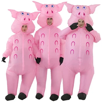 Детский надувной костюм свиньи для взрослых мужчин, косплей-костюм для вечеринки для мальчиков и девочек, забавный костюм, маскарадный костюм из аниме, костюм на Хэллоуин для женщин