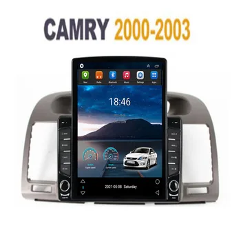 Для Tesla Style 2Din Android 12 Автомагнитола TOYOTA CAMRY 2000-2003 Мультимедийный Видеоплеер GPS Стерео Carplay DSP RDS Камера