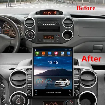 Для Tesla Style 2Din Android 12 Автомагнитола Citroen Berlingo 2 B9 2008 + Мультимедийный Видеоплеер GPS Стерео Carplay DSP Камера