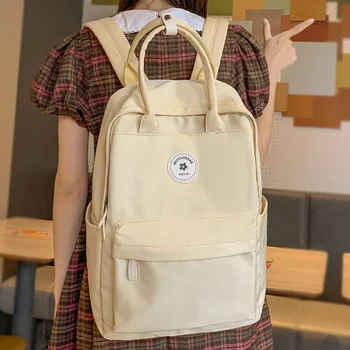 Женская Кавайная Желтая модная женская школьная сумка для милой девушки, дорожная нейлоновая сумка для книг, женский рюкзак для ноутбука, рюкзак для колледжа, Студенческая мода, Круто