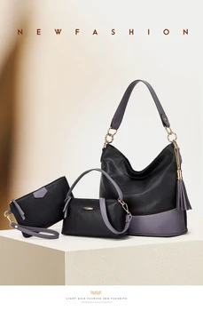 Женская ручная сумка, женские сумки на одно плечо из 3 предметов, 3 шт., модные кожаные косые сумки на плечо в стиле ретро, сумка с кисточками большой емкости
