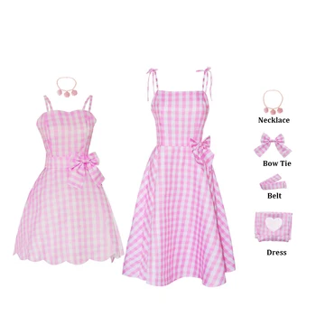 Женский костюм для взрослых и детей для косплея Марго Робби, розовые платья, костюмы на Хэллоуин, школьная форма принцессы из фильма 2023