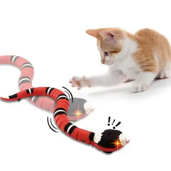 Забавная энергосберегающая Интерактивная интеллектуальная сенсорная игрушка для кошек-змей, Качающийся хвост, USB-перезаряжаемая игрушка для кошек-змей, Товары для домашних животных