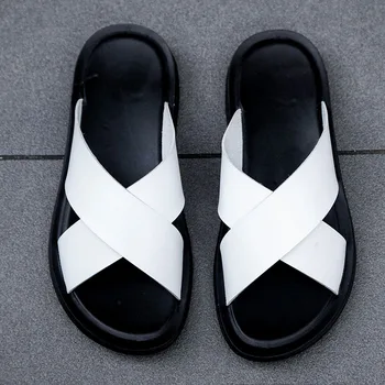 Итальянские тапочки для мужчин, Новинка 2023 года, Пляжная летняя обувь для отелей, высококачественная, большой размер 47, Легкие шлепанцы на плоской подошве, мужские вьетнамки