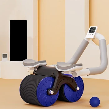 Колесо для упражнений на брюшной полости, планка, тренажер-ролик с поддержкой локтя и держателем телефона