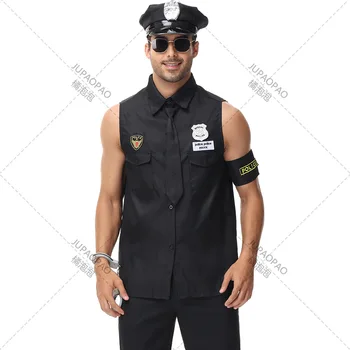 Костюмы на Хэллоуин для мужчин, Взрослых, Америка, полиция США, костюм грязного полицейского, верхняя рубашка, модная одежда для косплея, костюмы для косплея