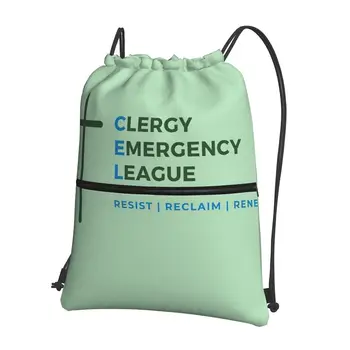 Логотип CEL - Прозрачные портативные рюкзаки, сумка на шнурке, многофункциональная сумка на шнурке, карманные сумки для книг для школьников