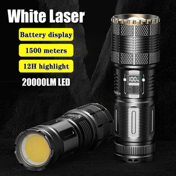 Мощные белые лазерные светодиодные фонари Tactical 7800mah 18650 со встроенным аккумулятором, аварийные прожекторы, праздничные подарки на 9 км