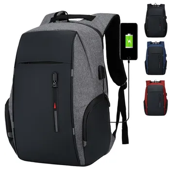Мужские рюкзаки, мужская дюймовая водонепроницаемая сумка для ноутбука Mochila, Оксфорд, зарядка для ноутбука, деловой Повседневный Компьютерный рюкзак 15,6