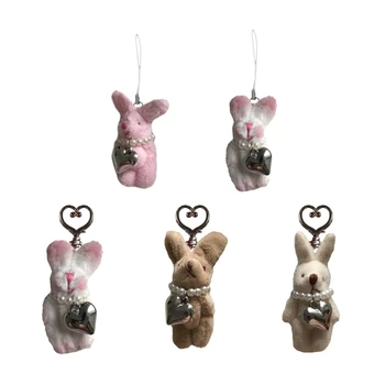 Мультяшные плюшевые куклы-игрушки Pearls Love Heart Bunnys, рюкзак, брелок, подарки на день рождения для мальчиков и девочек