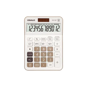Настольный калькулятор для студенческих экзаменов Osalo 130t Morandi Color с 12-значным дисплеем, настольный Офисный Финансовый учет, солнечные Калькуляторы