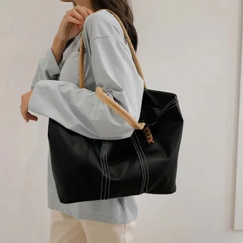 Новая женская сумка для подмышек из искусственной кожи, сумка для отдыха большого размера, модная женская сумка-тоут, дорожная сумка для пожилых людей, многоразовая сумка для покупок