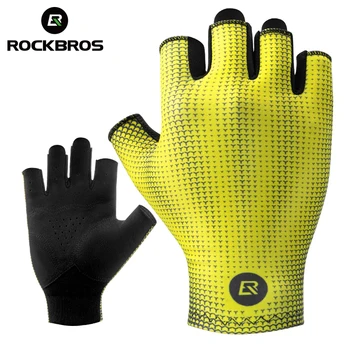 Официальные летние короткие перчатки Rockbros, Дышащие Велосипедные перчатки MTB с полупальцами, одежда для рук, Велосипедные перчатки