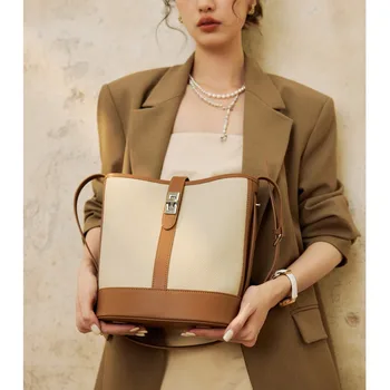 Роскошные дизайнерские сумки, высокое качество, простота, легкое роскошное ведро из коровьей кожи высокого класса, большая кожаная женская сумка через плечо