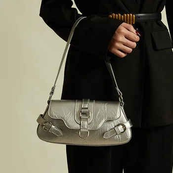 Сумки Y2K для женщин, модная кожаная сумка в стиле панк-байкер Hot Girls 2023, Новая плиссированная женская сумочка и сумки Bolsos Para Mujer