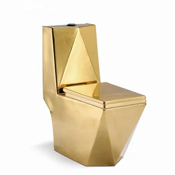 Художественный дизайн в стиле золотых бриллиантов, Цельный Сифон с закрытым стулом, S-Образная ловушка, Напольное сиденье для унитаза Роскошной виллы