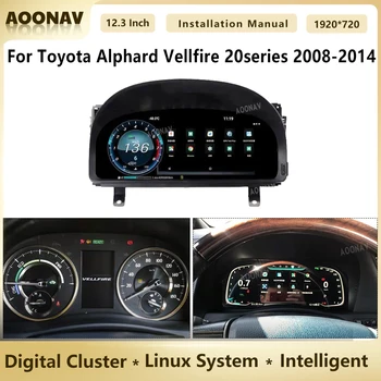 Цифровой Кластер Для Toyota Alphard Vellfire 20series 2008-2014 ЖК-Экран Приборной панели Спидометр Виртуальной Кабины